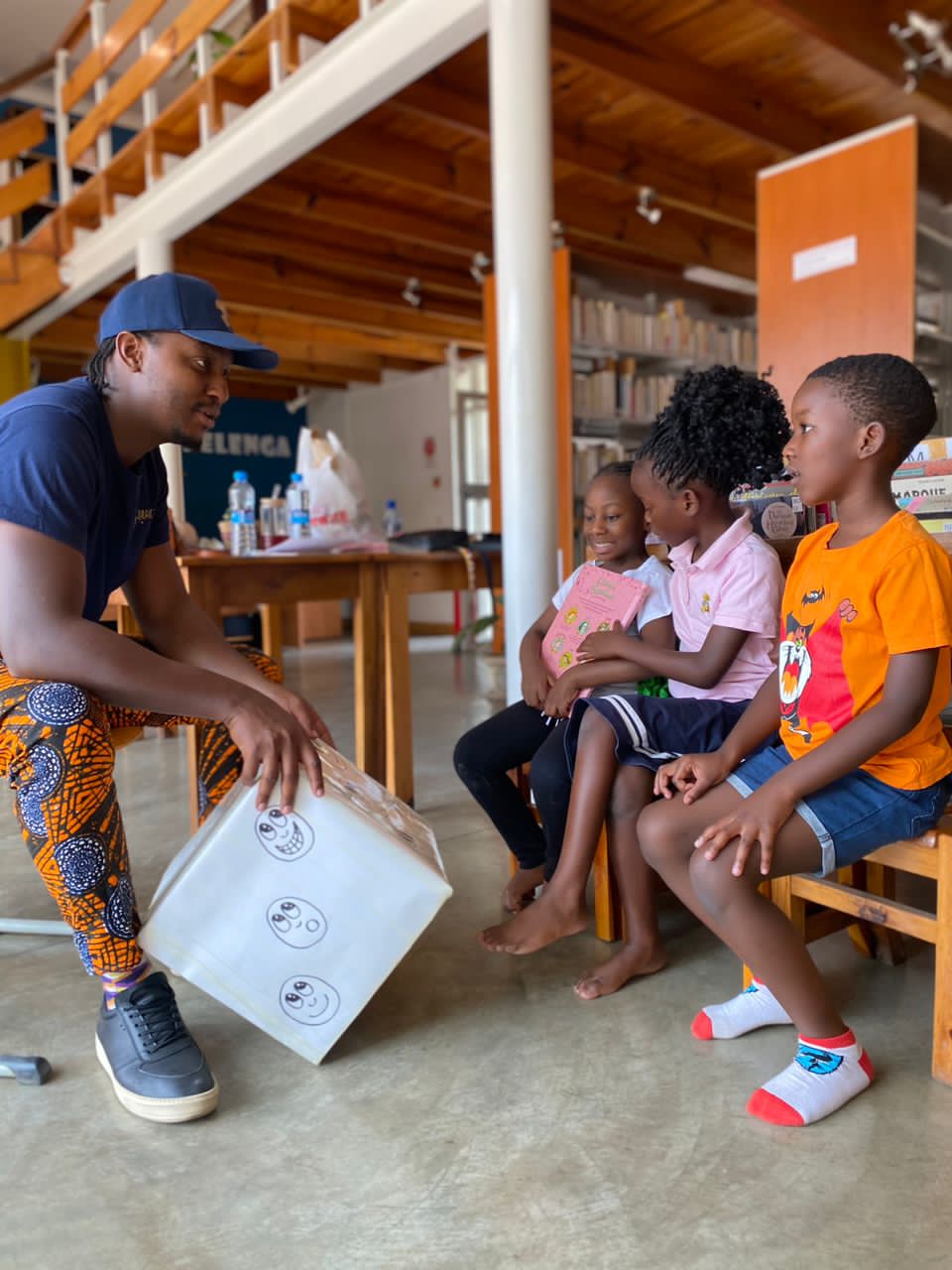 Faces and feelings with an expression cube at Alliance Française - Lusaka