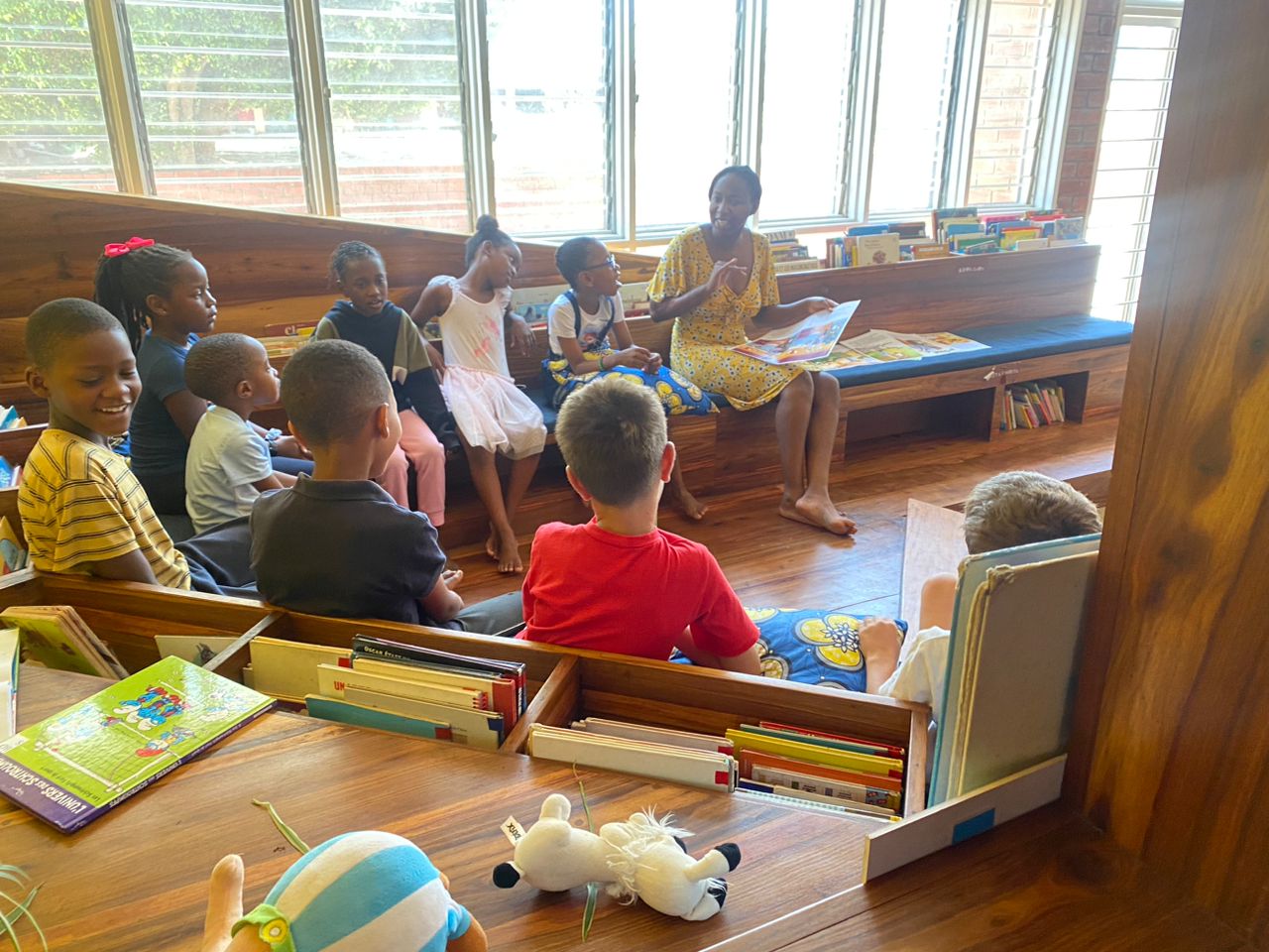 Story time in library at Alliance Française - Lusaka